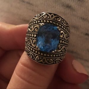 Effy Blue Topaz Sterling Silver Sz 7 Ring